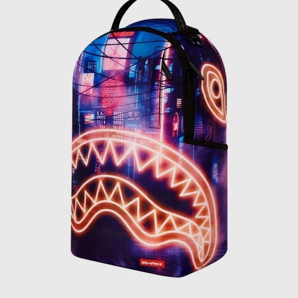 Sprayground Red and Blue Graphic Backpack - Picture 1 of 4